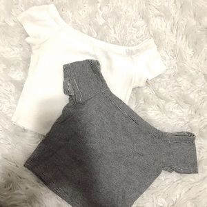 Zara off the shoulder basics crop tops